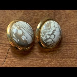 Marble vintage costume earrings